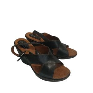 b.o.c. Born Concept MIKA Black Women's Slingback Buckle Sandals Sz 9